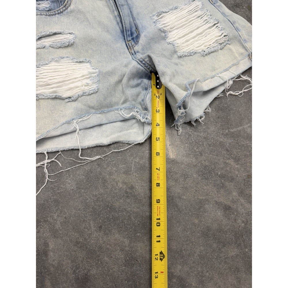 American Eagle Mom Denim Shorts Distressed Womens 2 Blue Cutoff Thrashed - Picture 2 of 8